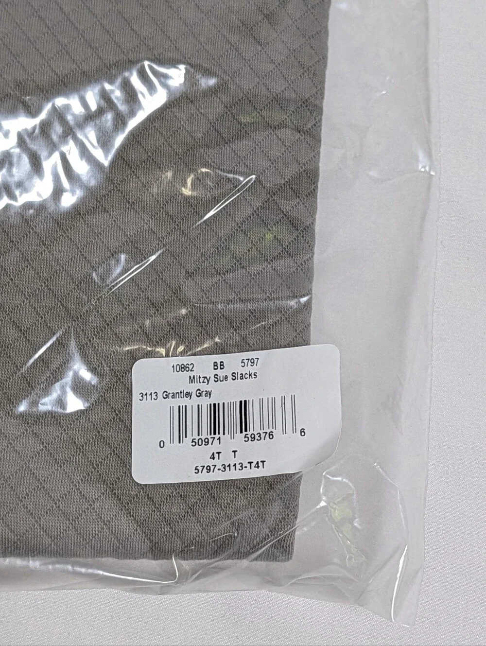 TBBC The Beaufort Bonnet Company Mitzy Sue Slacks Grantley Gray Quilted Knit Pan